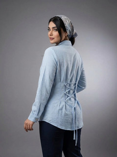 شومیز زنانه پشتبنددار | شومیز ساعت شنی تابستانی